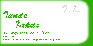 tunde kapus business card